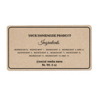 Simple plain cardboard look ingredients label