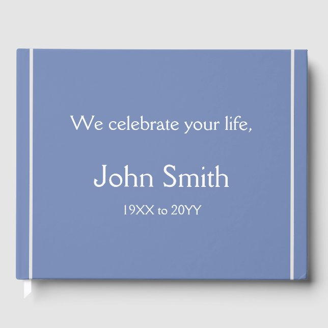 Simple & Plain Condolences Guestbook (Front)