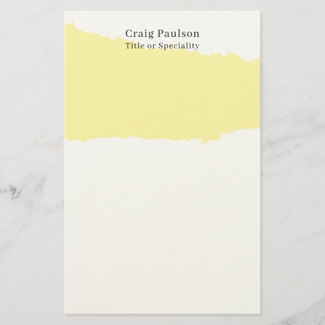 Simple Plain Cream Black White Minimalist Modern Stationery (Front)