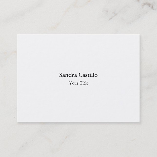 Simple plain creative professional white colour business card (Front)