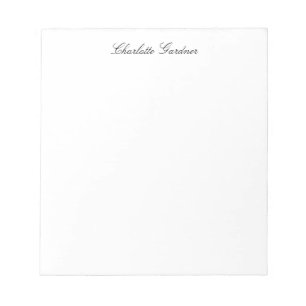 Simple plain creative stylish unique modern white notepad