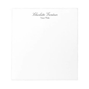 Simple plain creative stylish unique modern white notepad