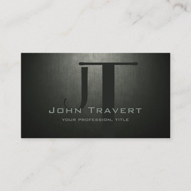 Simple Plain Custom Monogram Realtor Business Card (Front)