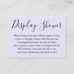 Simple Plain Display Bridal Shower Lavender Enclosure Card