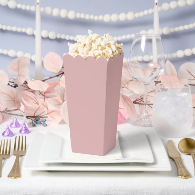 Simple Plain Dusty Pink Popcorn Favour Box (Wedding)