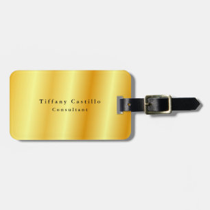 Simple Plain Elegant Gold Colour Minimalist Modern Luggage Tag