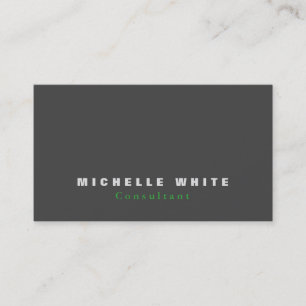 Simple Plain Elegant Grey Professional Modern Business Card