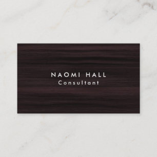 Simple Plain Elegant Modern Brown Wood Minimalist Business Card