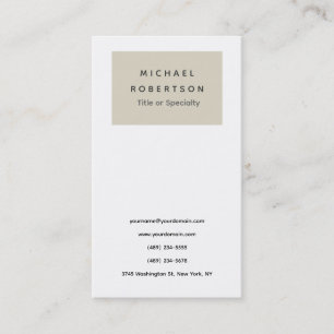 Simple Plain Elegant Modern Minimalist Business Card