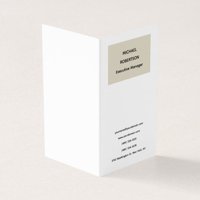 Simple Plain Elegant Modern Minimalist Business Card (Outside)