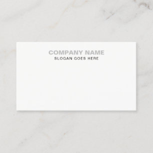 Simple Plain Elegant Professional Modern White Business Card