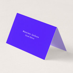 Simple Plain Elegant Ultramarine Blue Minimalist Business Card