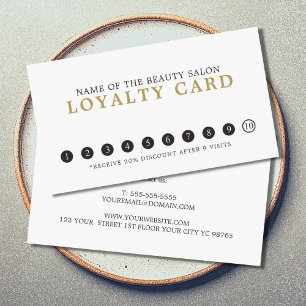 Simple Plain Elegant White Grey Beauty Loyalty Card
