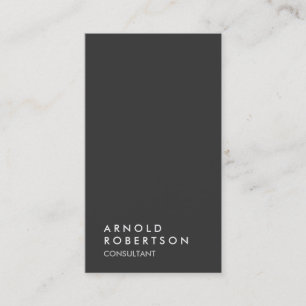Simple Plain Gray Trendy Modern Minimalist Business Card