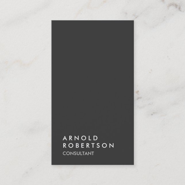 Simple Plain Gray Trendy Modern Minimalist Business Card (Front)