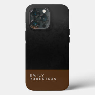 Simple Plain Grey Black Brown Modern Minimalist iPhone 13 Pro Case