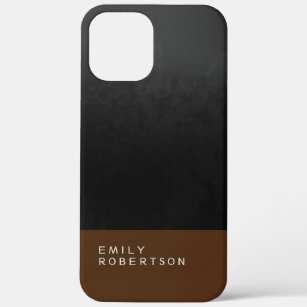 Simple Plain Grey Black Brown Modern Minimalist iPhone 12 Pro Max Case
