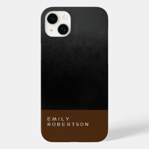 Simple Plain Grey Black Brown Modern Minimalist Case-Mate iPhone 14 Plus Case