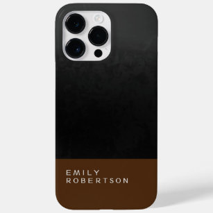 Simple Plain Grey Black Brown Modern Minimalist Case-Mate iPhone 14 Pro Max Case