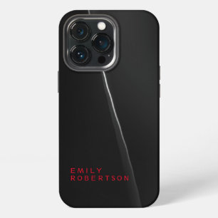 Simple Plain Grey Black Trendy Modern Minimalist iPhone 13 Pro Case