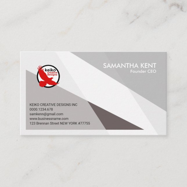 Simple Plain Grey Elegance CEO Founder Business Card (Front)