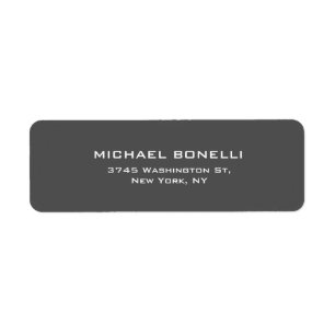 Simple Plain Grey Elegant Return Address Label
