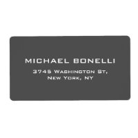 Simple Plain Grey Elegant Return Address Label