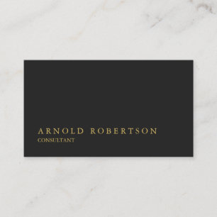 Simple Plain Grey Gold Professional Business Card