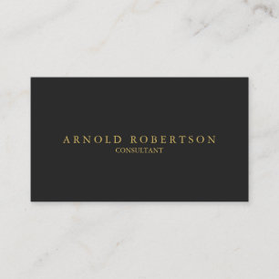 Simple Plain Grey Gold Professional Business Card