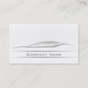 Simple Plain Grey Line Car Business Card