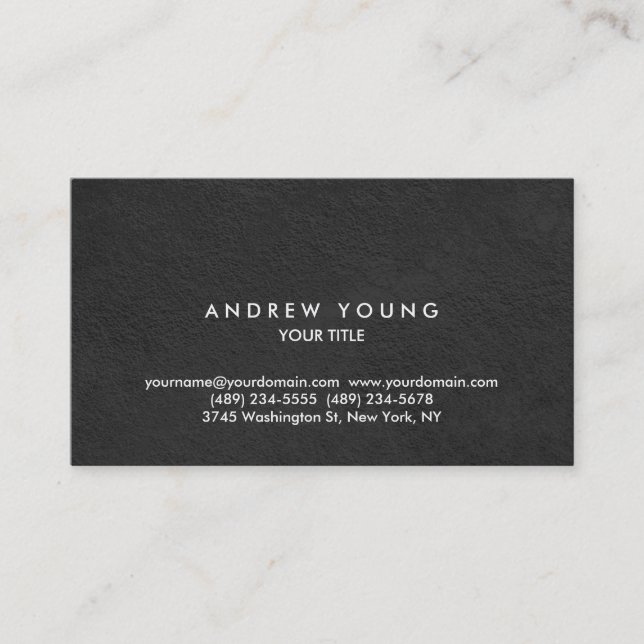 Simple Plain Grey Professional Unique Business Card (Front)
