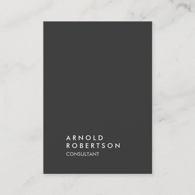 Simple Plain Grey Trendy Business Card (Front)