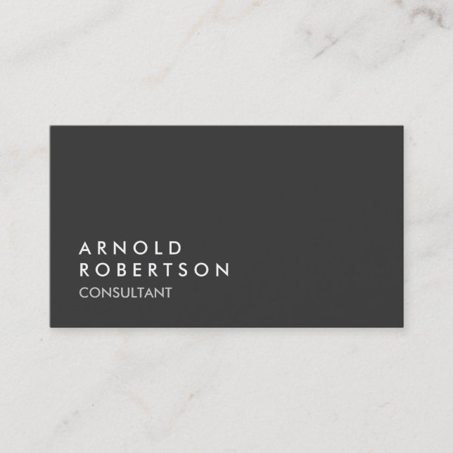 Simple Plain Grey Trendy Business Card (Front)