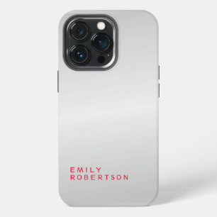 Simple Plain Grey Trendy Modern Minimalist iPhone 13 Pro Case