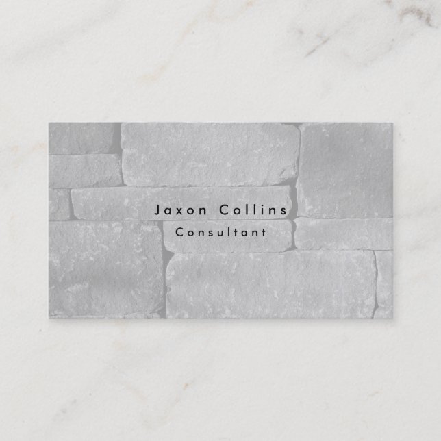 Simple Plain Grey Wall Minimalist Modern Business Card (Front)