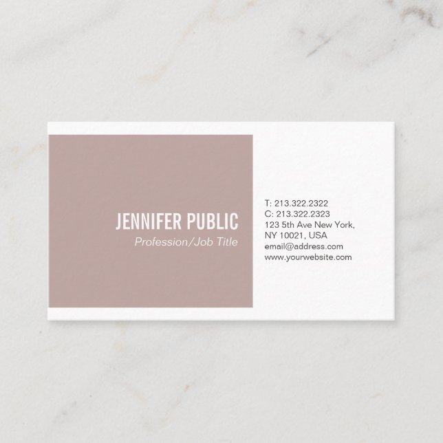 Simple Plain Harmonic Colours Modern Professional Business Card (Front)