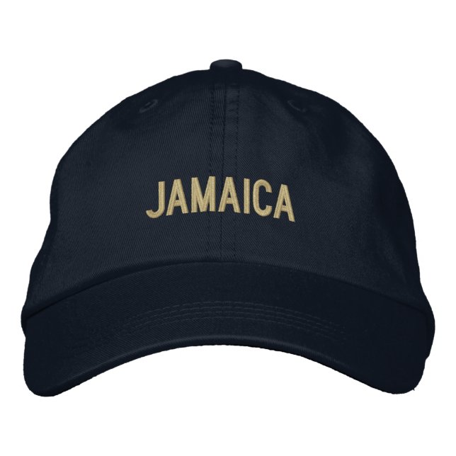 Simple Plain Jamaica Word Custom Colour Embroidered Hat (Front)