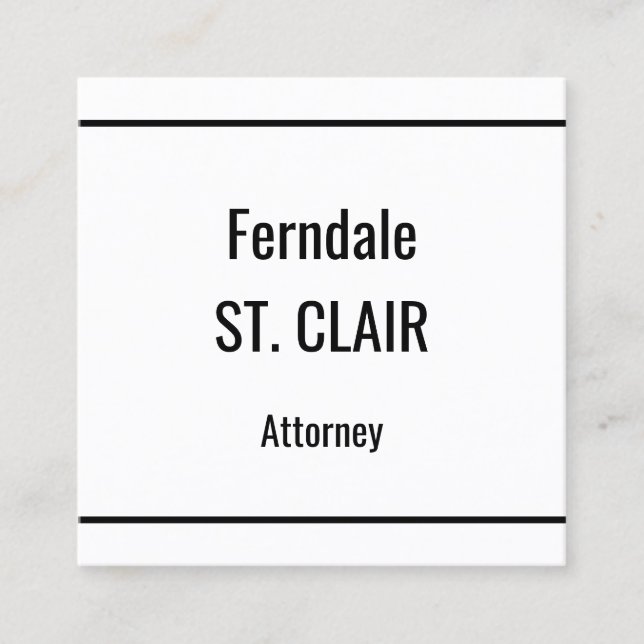Simple & Plain Legal Professional Business Card (Front)