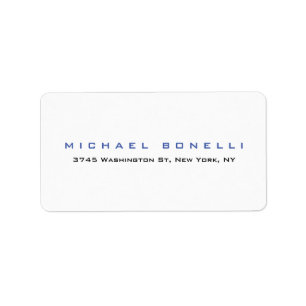 Simple Plain Legible Blue White Label