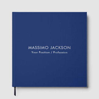 Simple Plain Minimalist Elegant Modern Blue Guest Book