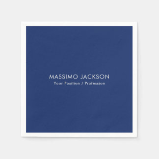 Simple Plain Minimalist Elegant Modern Blue Napkin