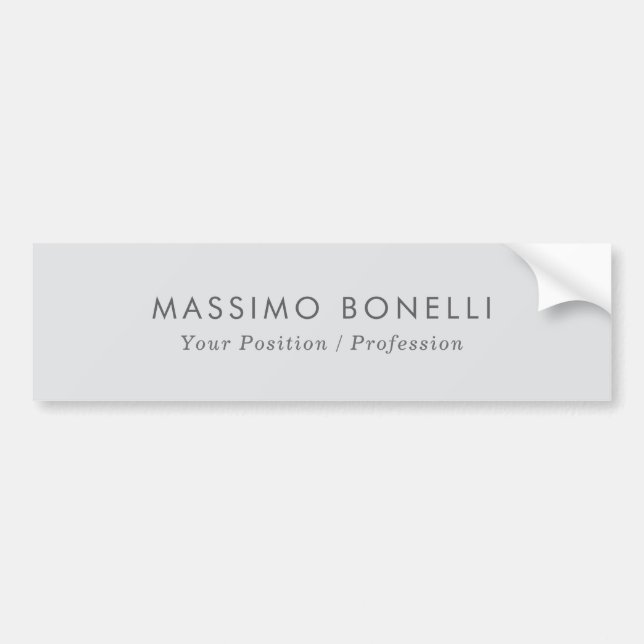 Simple Plain Minimalist Elegant Modern Grey Bumper Sticker (Front)