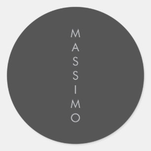 Simple Plain Minimalist Elegant Modern Grey Classic Round Sticker