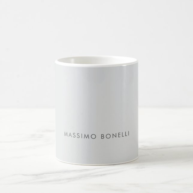 Simple Plain Minimalist Elegant Modern Grey Coffee Mug (Center)