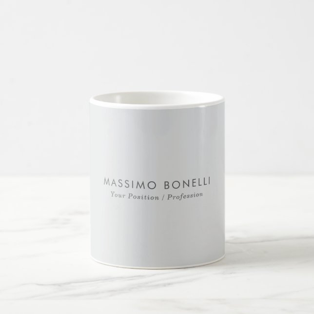 Simple Plain Minimalist Elegant Modern Grey Coffee Mug (Center)