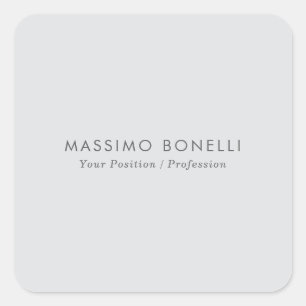 Simple Plain Minimalist Elegant Modern Grey Square Sticker