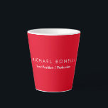 Simple Plain Minimalist Elegant Modern Red Latte Mug<br><div class="desc">Represent yourself with this modern,  elegant design. This template can be customised to meet all professional occupations.</div>