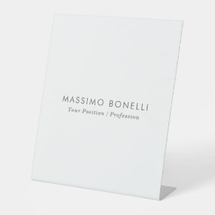 Simple Plain Minimalist Elegant Modern White Pedestal Sign