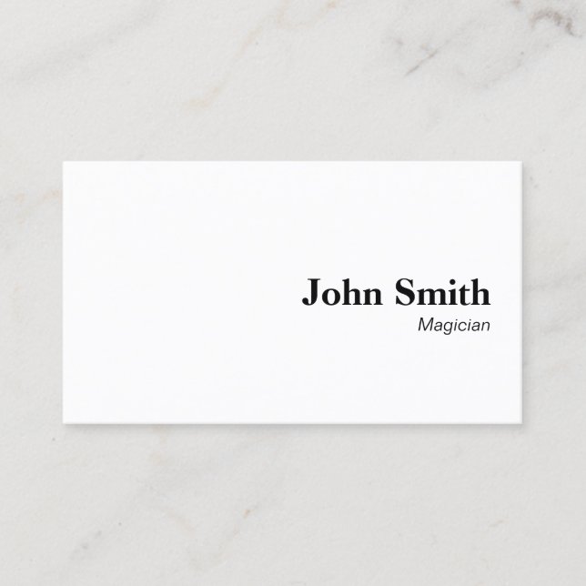 Simple Plain Minimalist Magician Business Card (Front)