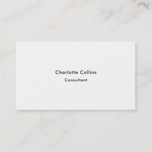 Simple Plain Minimalist Professional Modern Business Card (Front)